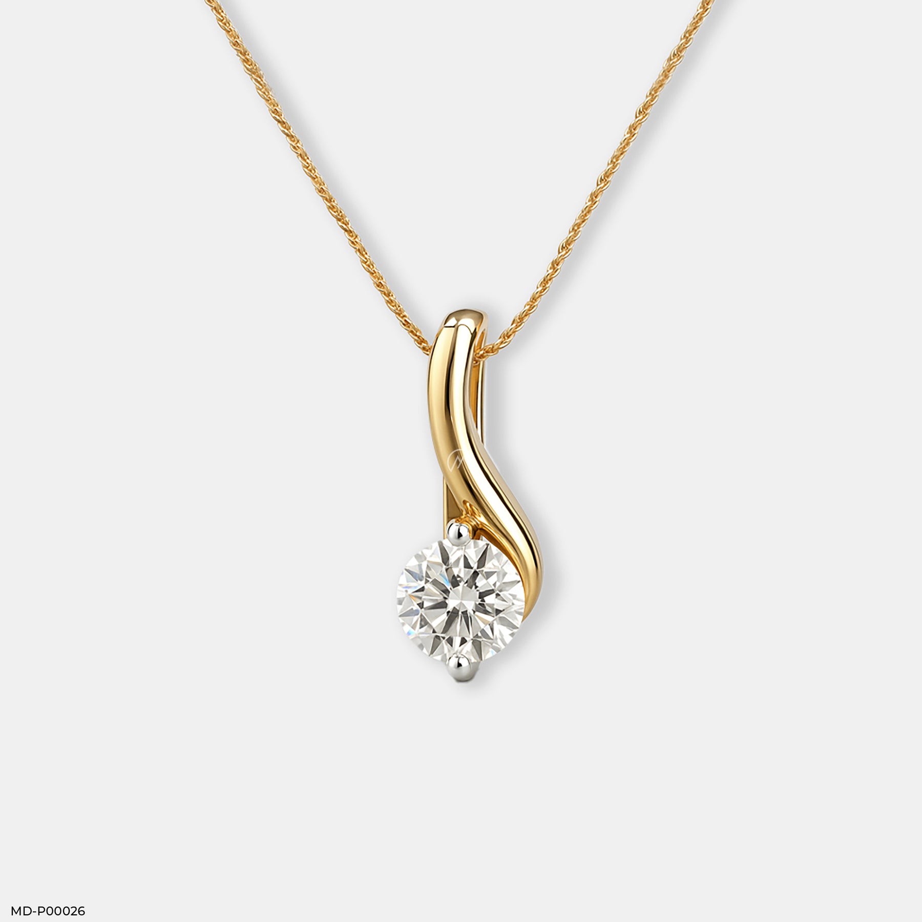 1 Carat Soft Twist pendants 18K Rose Gold