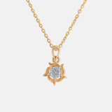 Twisted Petal Solitaire Pendant 9K Yellow Gold