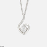 0.50 Carat Swan Heart Pendants 18K Rose Gold