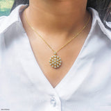 Diamond Cluster Medallion Pendant 14K Yellow Gold