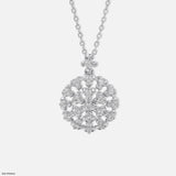 Diamond Cluster Medallion Pendant 14K Yellow Gold