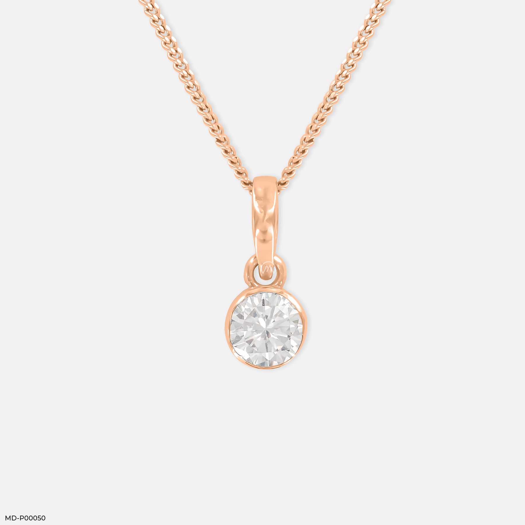 0.75 Carat Brilliant Orb  pendant 14K Rose Gold
