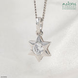 Astral Star Solitaire Pendant 14K Yellow Gold