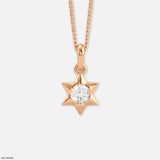 Astral Star Solitaire Pendant 14K Yellow Gold