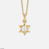 Astral Star Solitaire Pendant 14K Yellow Gold