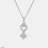 Floating Heart Diamond Pendant 14K Yellow Gold