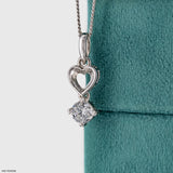 Floating Heart Diamond Pendant 14K Yellow Gold