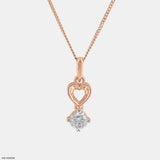 Floating Heart Diamond Pendant 14K Yellow Gold