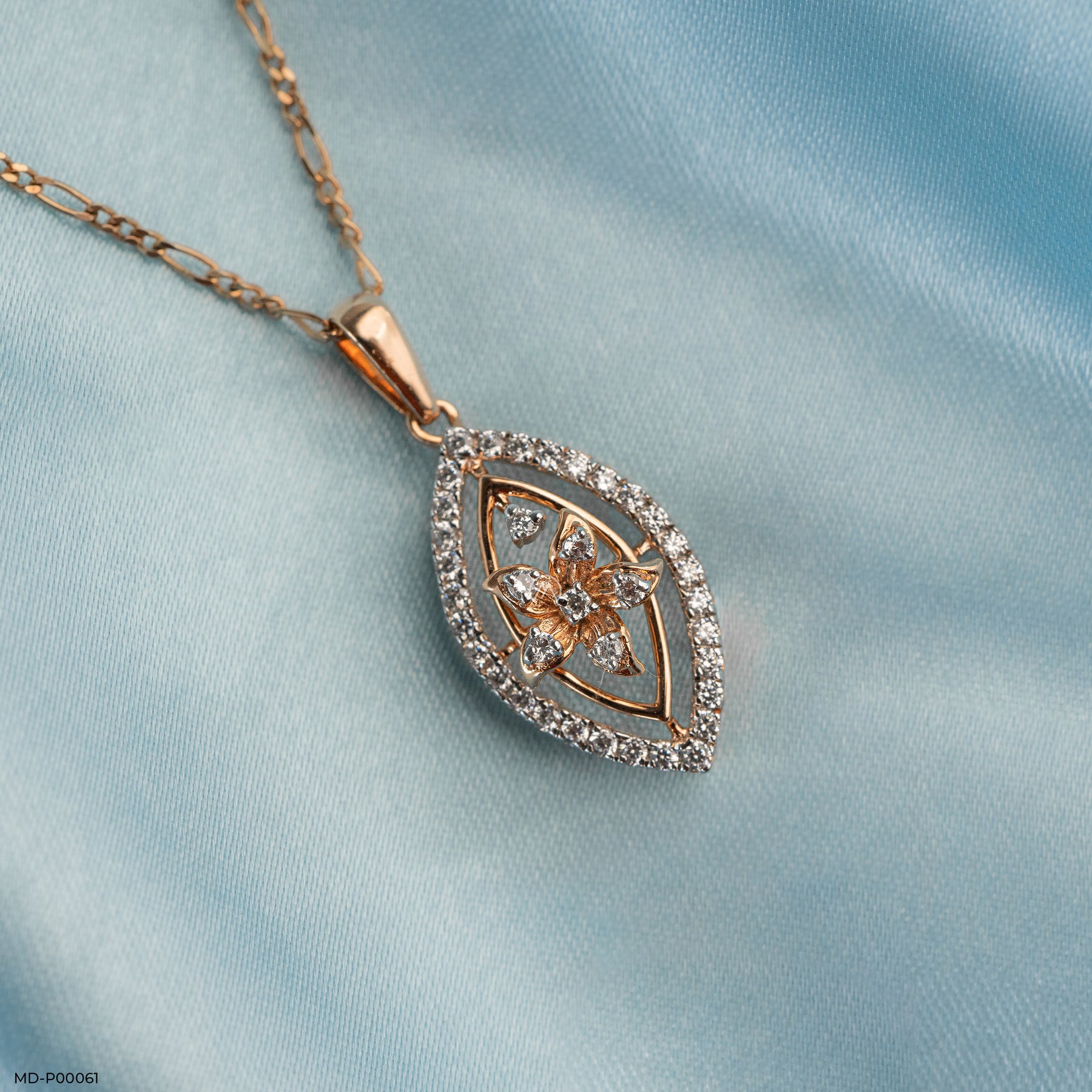 0.50 Carat Navette Glow pendant 14K White Gold