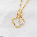 0.25 Carat Grace Flower Lab Diamond Pendant 18K Yellow Gold