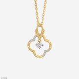 0.25 Carat Grace Flower Lab Diamond Pendant 18K Yellow Gold