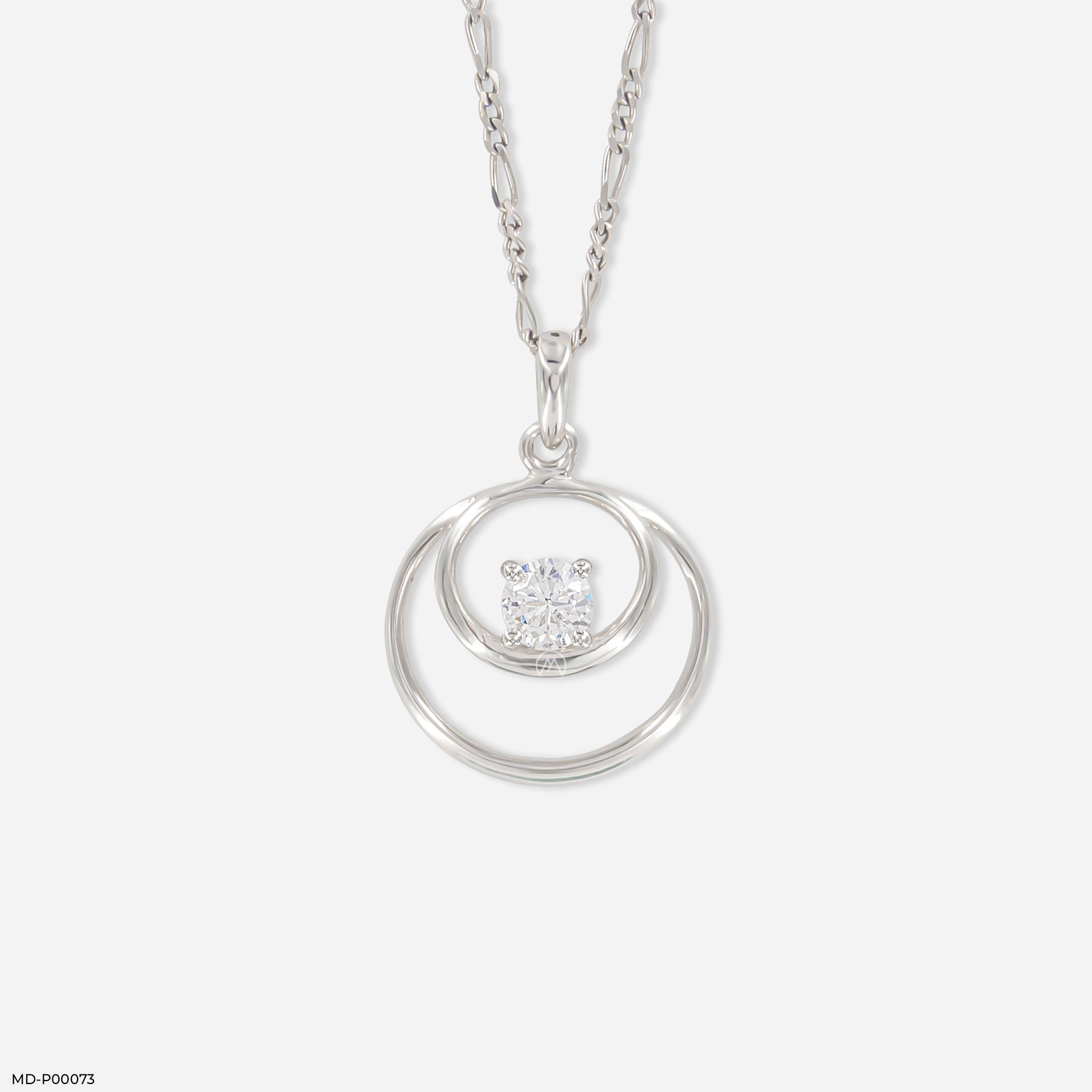 0.50 Carat Double Circle Pendant 14K Yellow Gold