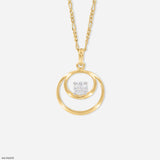 0.50 Carat Double Circle Pendant 14K Yellow Gold