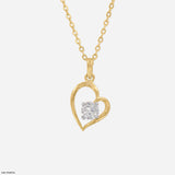 Open Heart Solitaire Pendant 14K Yellow Gold