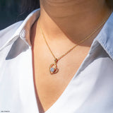 Open Heart Solitaire Pendant 14K Yellow Gold