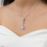 1.5 Carat Golden Halo Drop Pendants 9K Rose Gold