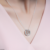 2 Carat Sparkling U Pendants 9K White Gold