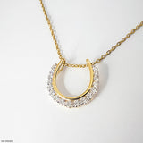 2 Carat Sparkling U Pendants 9K White Gold