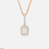 1 Carat Diamond Frame Pendants 14K Yellow Gold