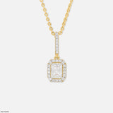 1 Carat Diamond Frame Pendants 14K Yellow Gold