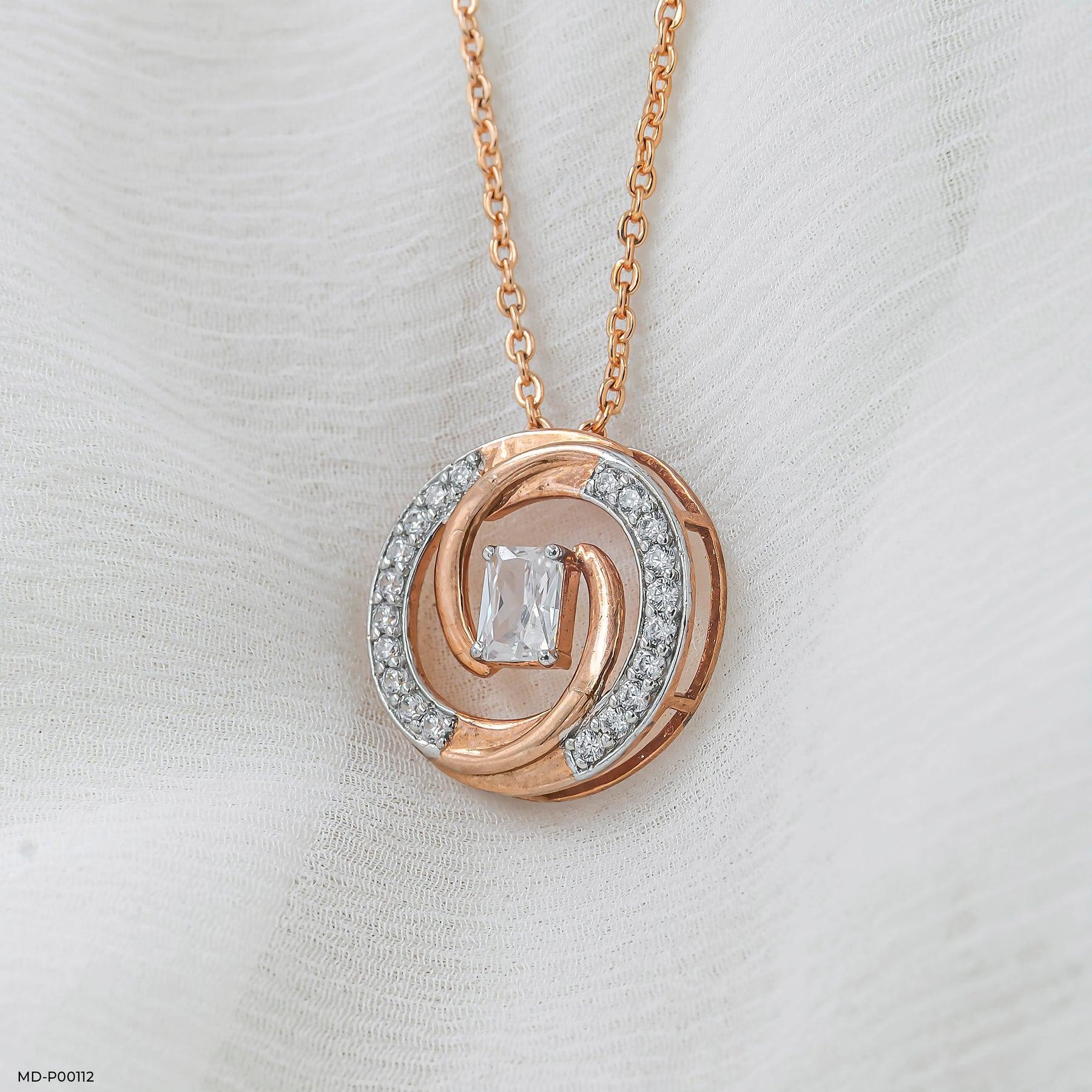 1 Carat Whirl of Love Pendants 18K White Gold