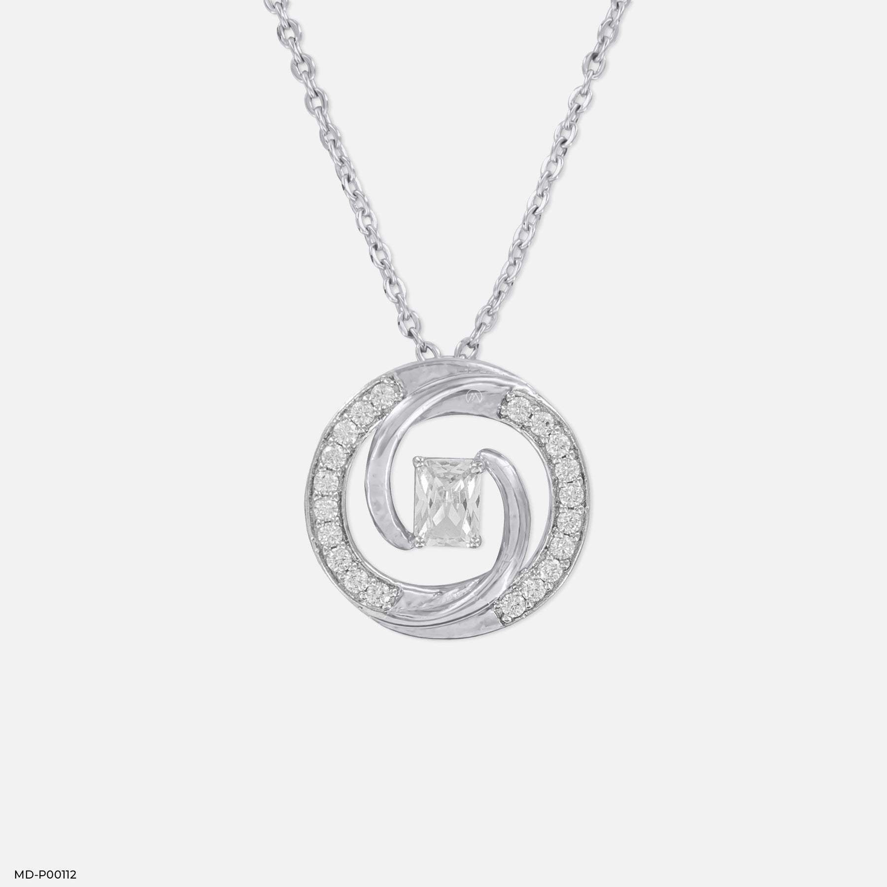 1 Carat Whirl of Love Pendants 18K White Gold