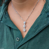 2 Carat Heart Fall Pendants 14K White Gold