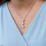 2 Carat Heart Fall Pendants 9K White Gold