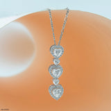 2 Carat Heart Fall Pendants 9K White Gold
