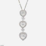 2 Carat Heart Fall Pendants 9K White Gold