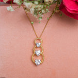 1.5 Carat Hearts Entwined Pendants 14K Yellow Gold