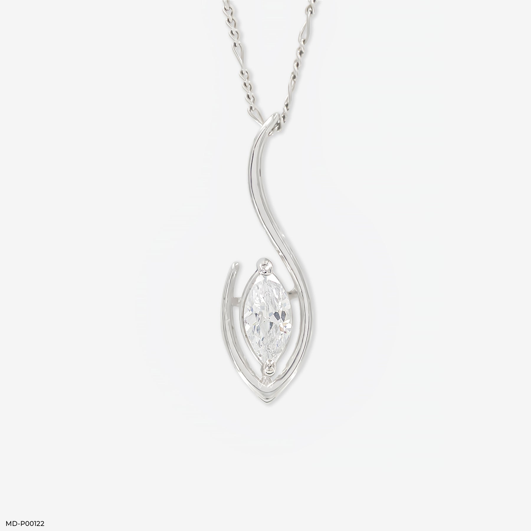 1 Carat Flame of Grace Pendants 18K White Gold