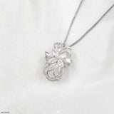 1.5 Carat Golden Blossom Pendants 9K White Gold