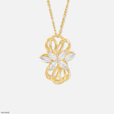 1.5 Carat Golden Blossom Pendants 9K White Gold