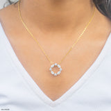 0.75 Carat Gem Circle Pendants 14K Rose Gold