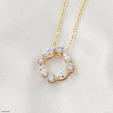 0.75 Carat Gem Circle Pendants 9K Rose Gold
