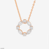 0.75 Carat Gem Circle Pendants 14K Rose Gold