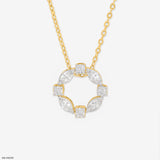 0.75 Carat Gem Circle Pendants 14K Rose Gold