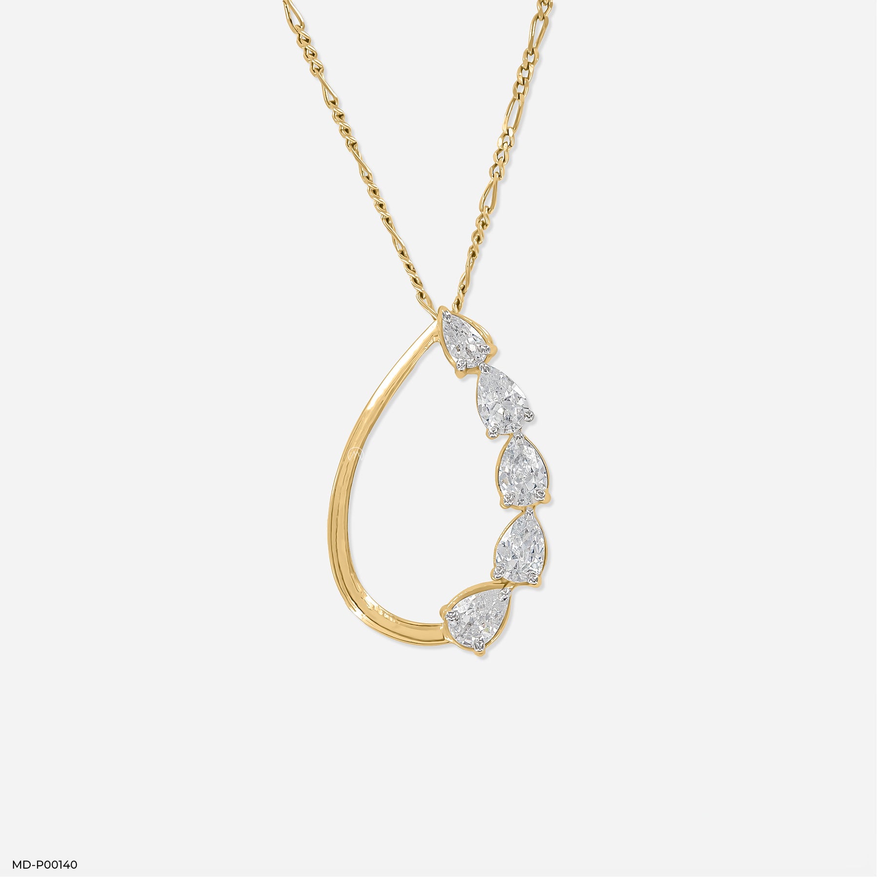1.5 Carat Pear Path pendants 18K Yellow Gold