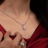 1 Carat Art Deco Flame Pendants 9K White Gold