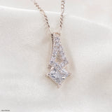 1 Carat Art Deco Flame Pendants 9K White Gold