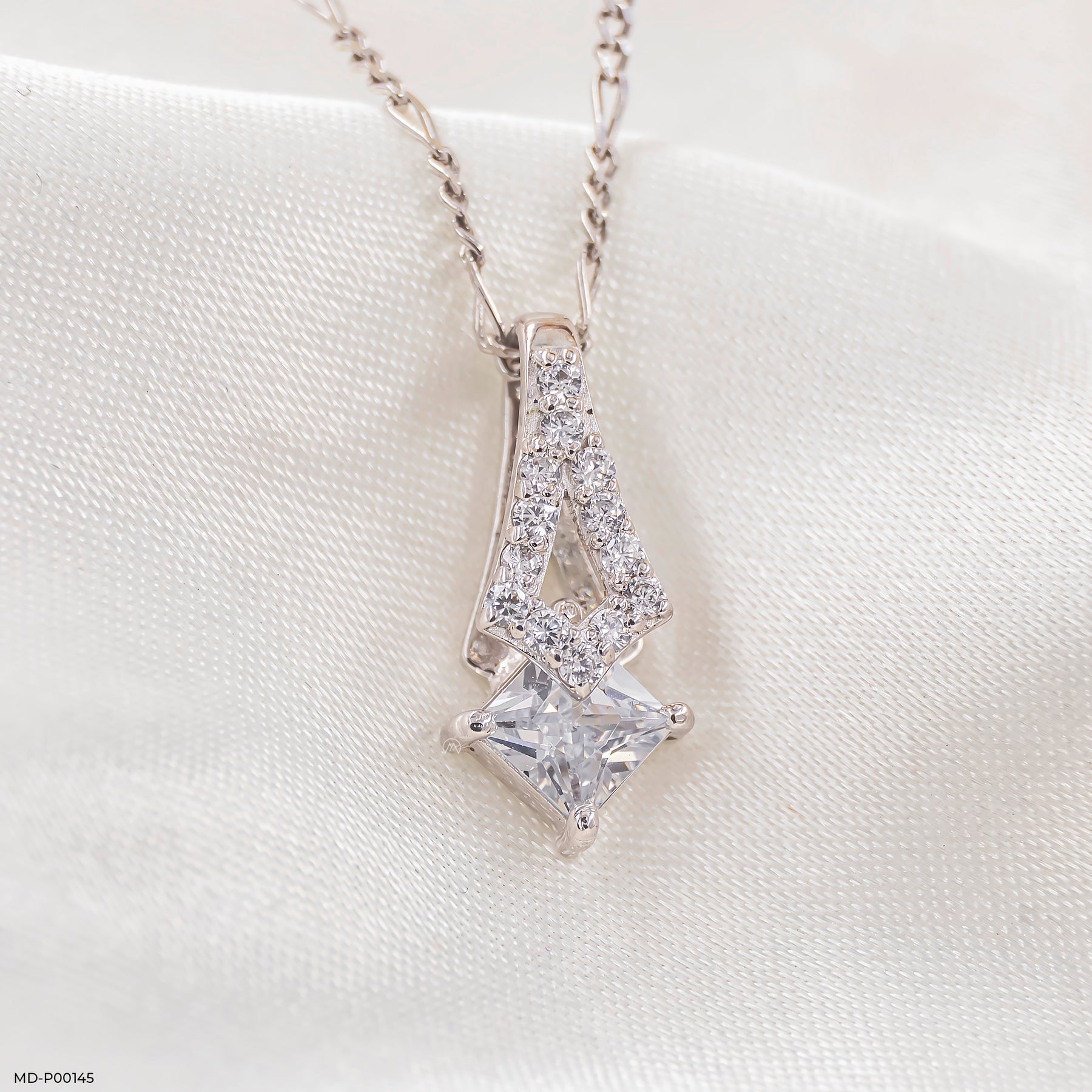 1 Carat Art Deco Flame Pendants 18K Rose Gold