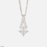 1 Carat Art Deco Flame Pendants 9K White Gold