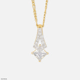 1 Carat Art Deco Flame Pendants 9K White Gold