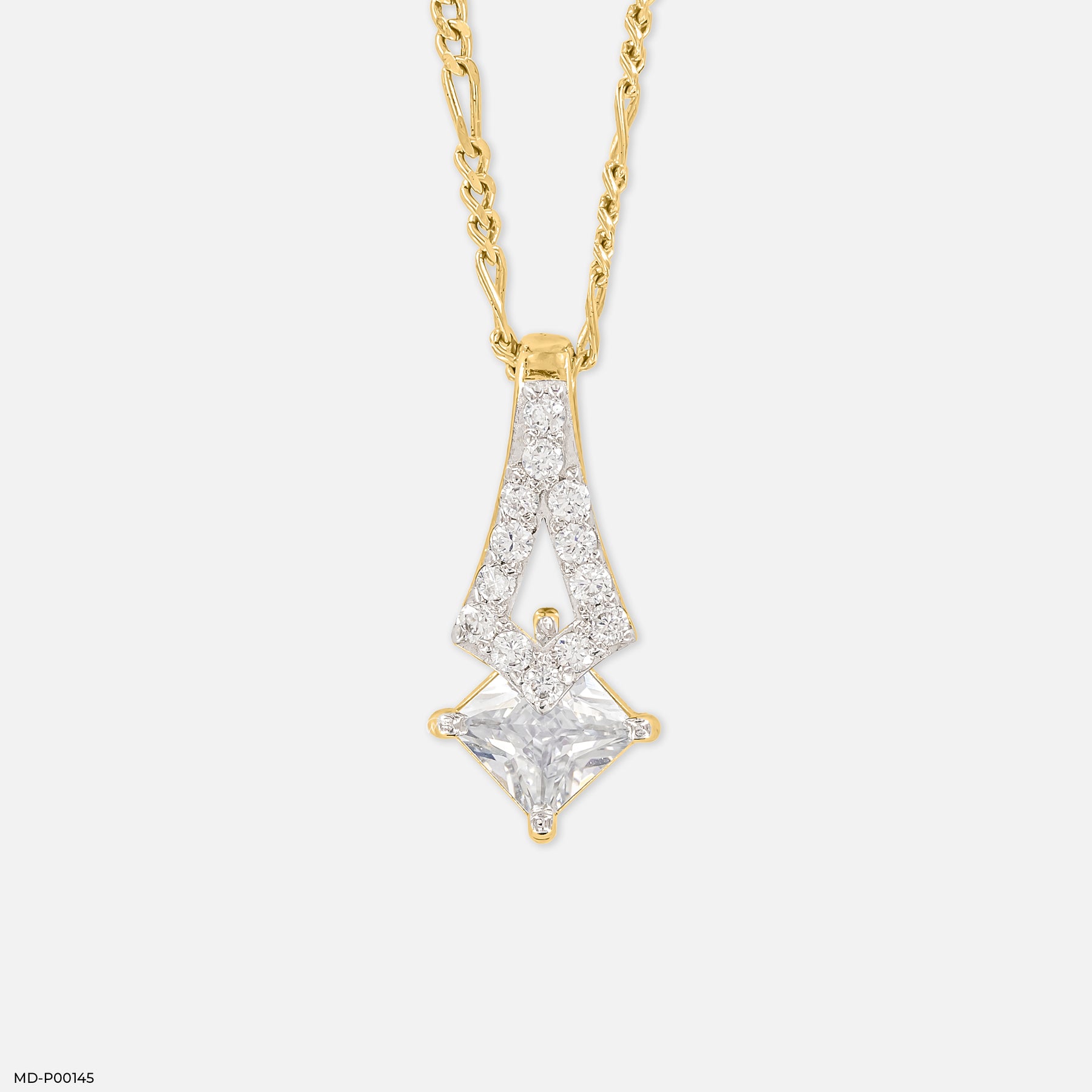 1 Carat Art Deco Flame Pendants 18K Rose Gold