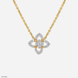 0.30 Carat Four-Petal Diamond Pendant 14K Yellow Gold