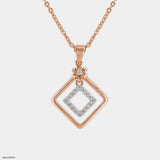 0.15 Carat Square Sparkle Diamond Pendant 14K Yellow Gold