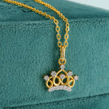 0.15 Carat Royal Tiara Lab Diamond Pendant 14K Yellow Gold