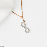 Infinity Diamond Pendants 9K Rose Gold