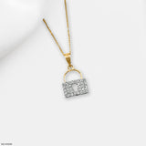 Lock Diamond Pendants 18K Yellow Gold